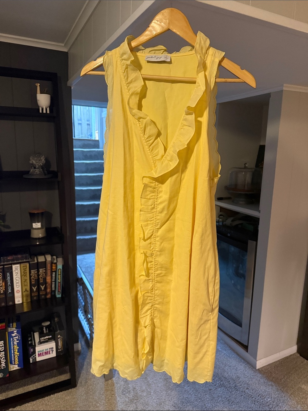 Petal & Pup Sunny Yellow Ruffle-Trim Mini Dress